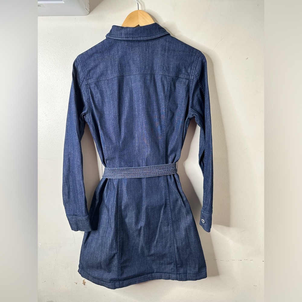 Seven For All Mankind Long- Sleeve Zip Front Denim Dress Size Large - Picture 2 of 15